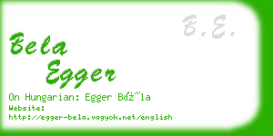 bela egger business card